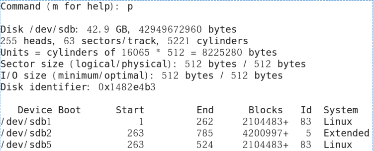 fdisk 예 3-4